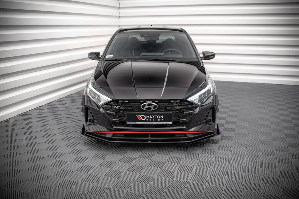 Maxton Parts - Frontlippe + Flaps V.1 passend für Hyundai I20 N Mk3 schwarz Hochglanz