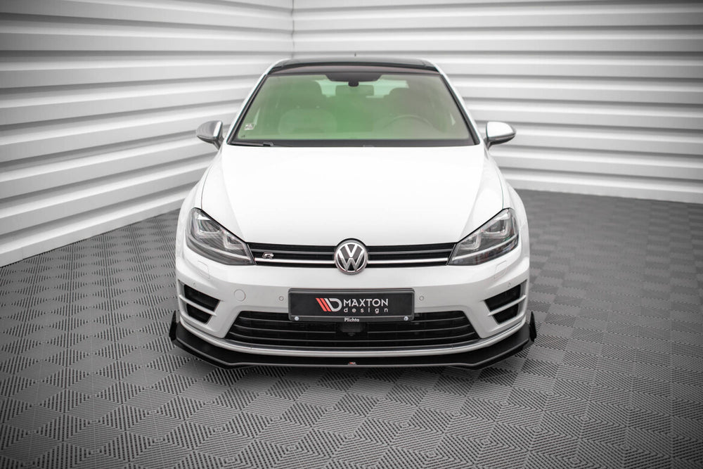 Maxton Parts - Frontlippe + Flaps V.1 passend für VW Golf R Mk7 schwarz Hochglanz