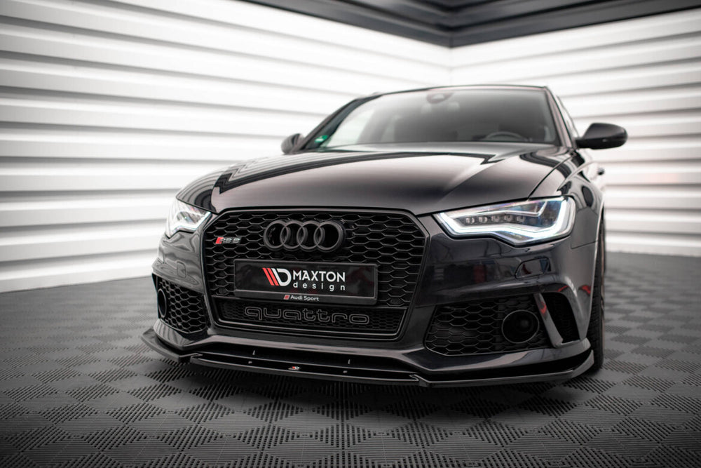 Maxton Parts - Frontlippe passend für Audi A6 RS6 Look C7 schwarz Hochglanz