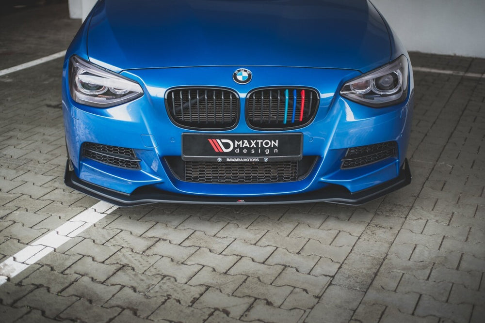 Maxton Parts - Frontlippe passend für BMW M135i F20 schwarz matt + Hochglanz Flaps