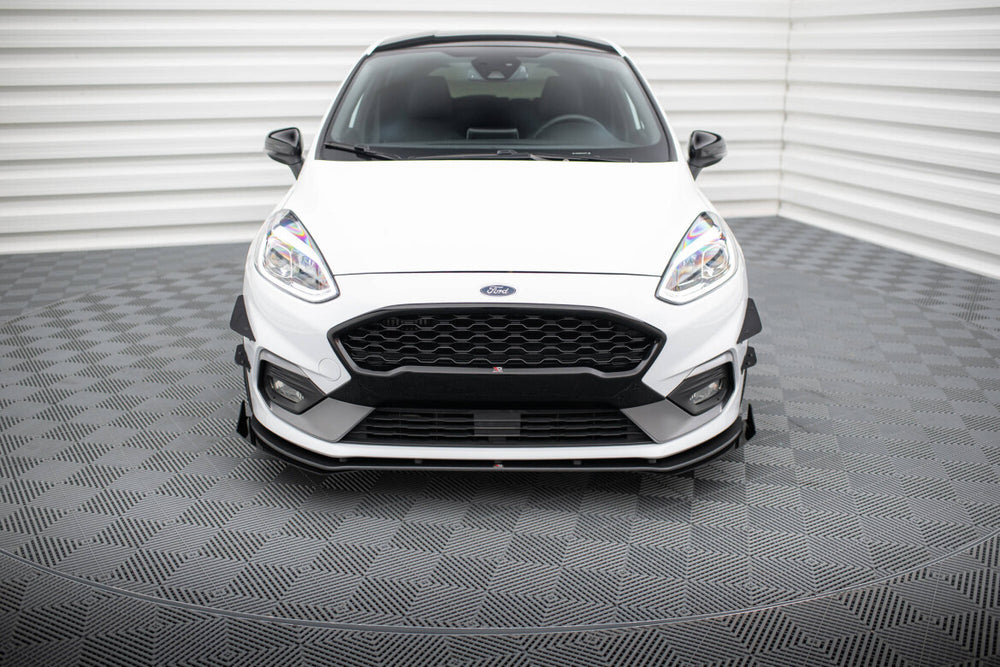 Maxton Parts - Frontlippe passend für Ford Fiesta Mk8 ST / ST-Line schwarz matt + Hochglanz Flaps