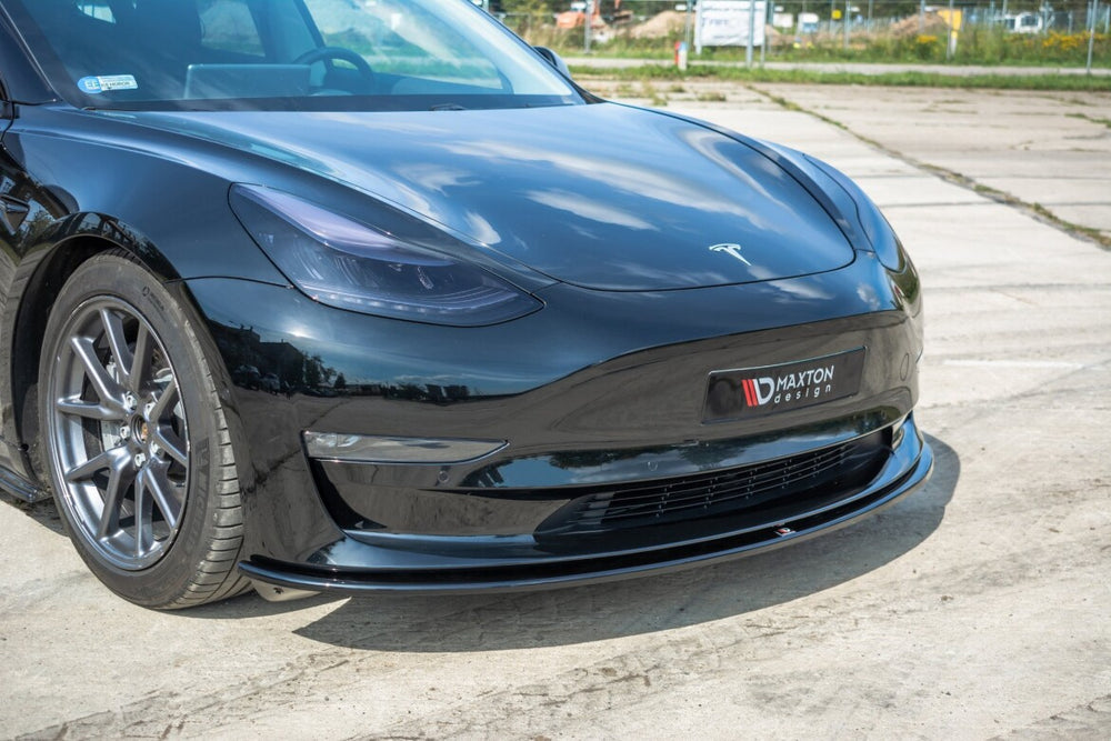 Maxton Parts - Frontlippe passend für Tesla Model 3 schwarz Hochglanz
