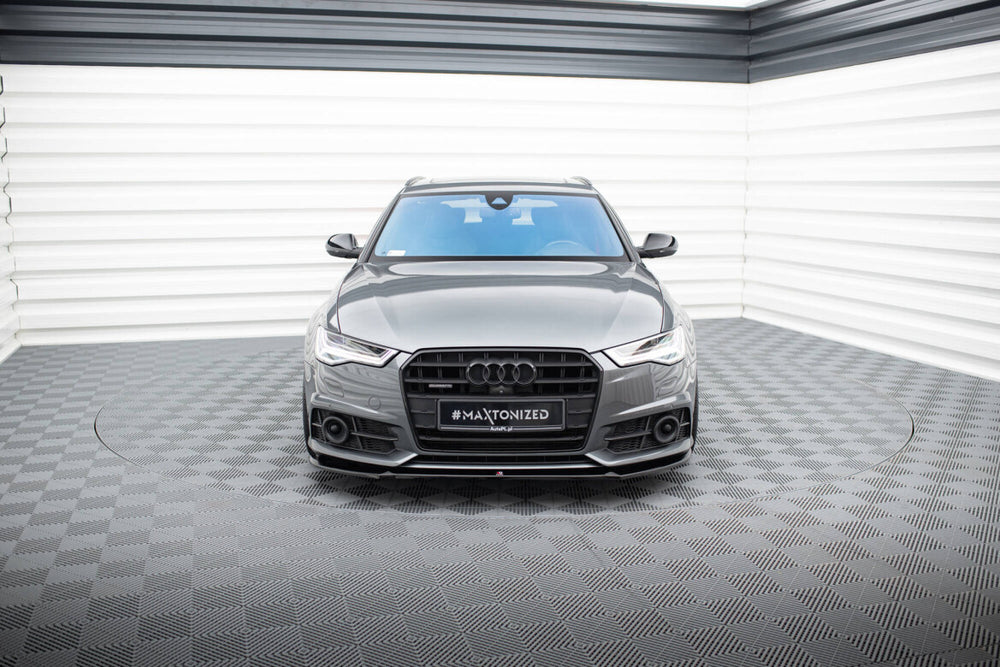 Maxton Parts - Frontlippe V.1 passend für Audi A6 / A6 C7 S-line/ S6 C7 FL schwarz Hochglanz