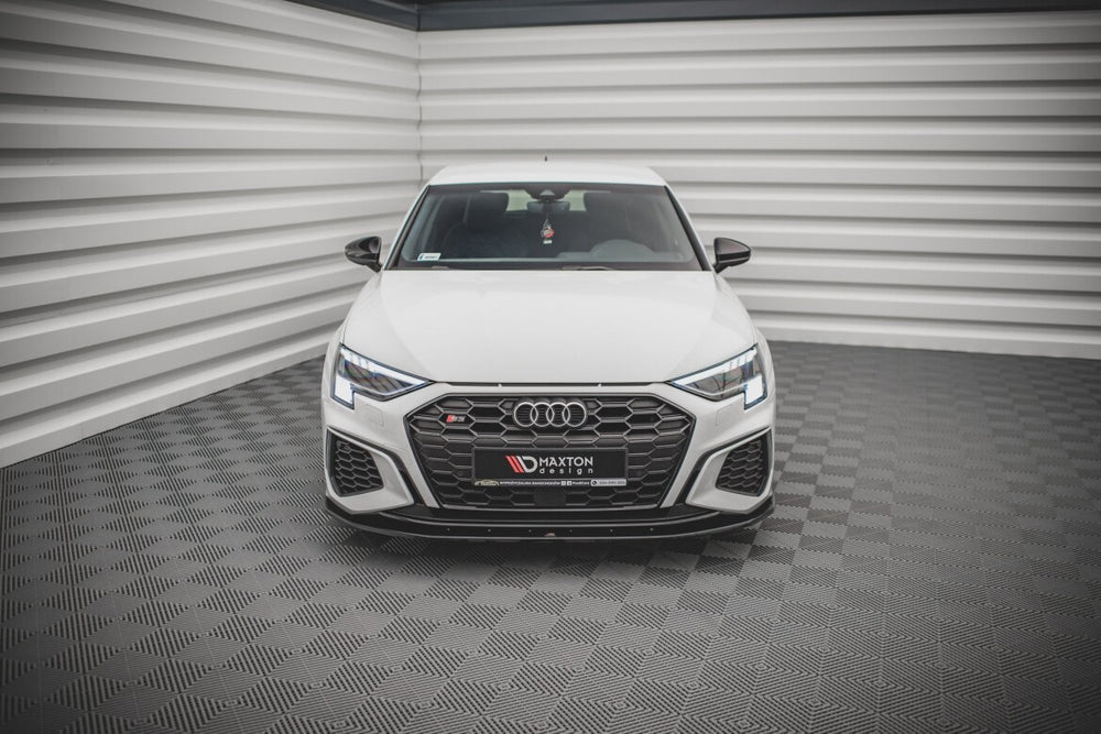 Maxton Parts - Frontlippe V.1 passend für Audi S3 / A3 S-Line 8Y schwarz Hochglanz