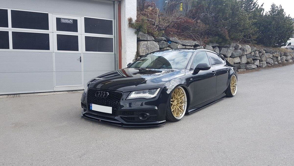 Maxton Parts - Frontlippe V.1 passend für Audi S7 / A7 S-Line C7 schwarz Hochglanz