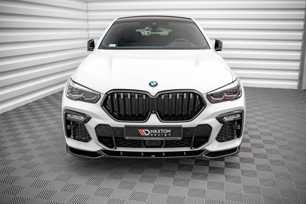 Maxton Parts - Frontlippe V.1 passend für BMW X6 M-Paket G06 schwarz Hochglanz