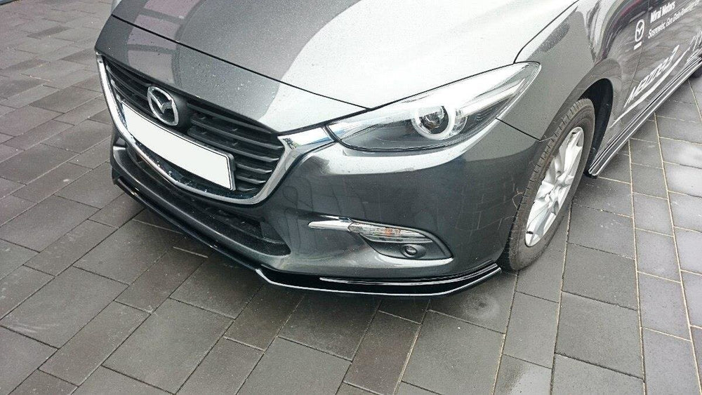 Maxton Parts - Frontlippe V.1 passend für Mazda 3 BN (Mk3) FL schwarz Hochglanz