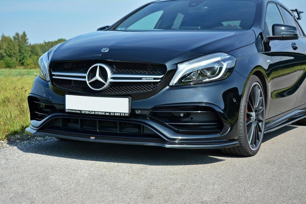 Maxton Parts - Frontlippe V.1 passend für Mercedes A W176 AMG FL schwarz Hochglanz