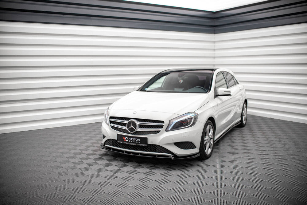 Maxton Parts - Frontlippe V.1 passend für Mercedes A W176 schwarz Hochglanz