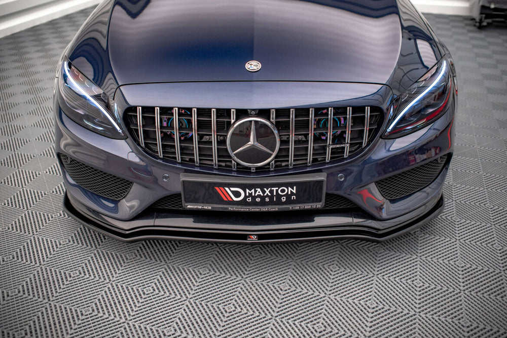 Maxton Parts - Frontlippe V.1 passend für Mercedes-AMG C 43 / AMG-Line W205 schwarz Hochglanz