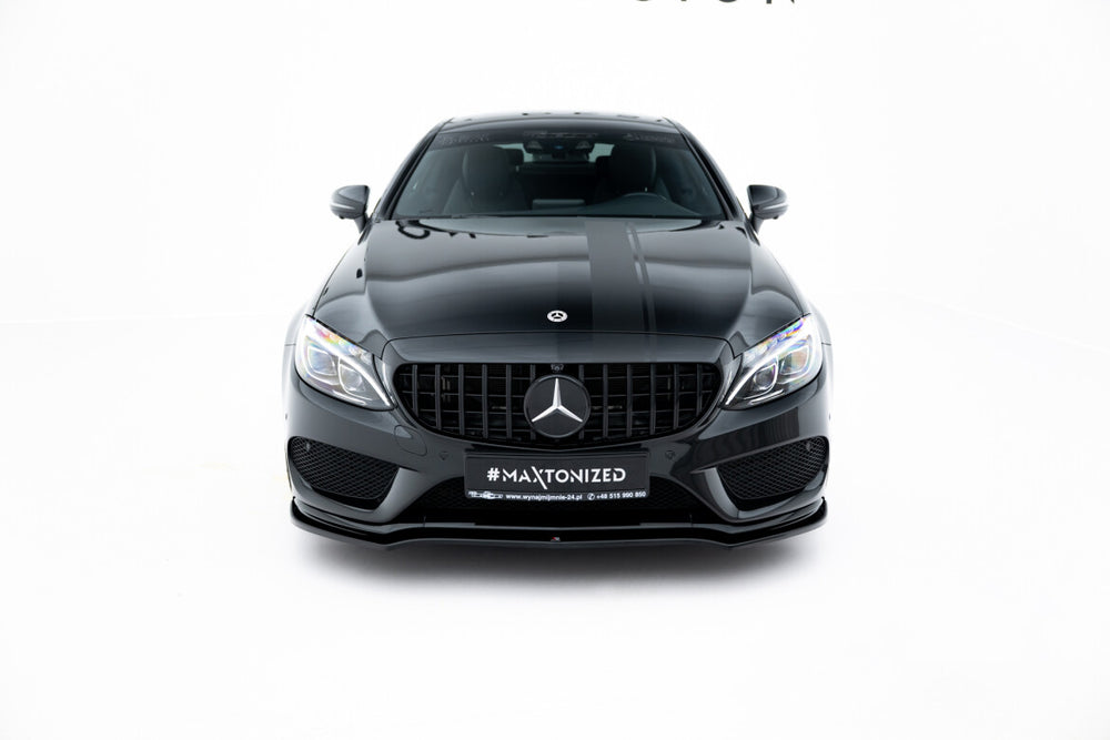 Maxton Parts - Frontlippe V.1 passend für Mercedes- Benz C Coupe AMG-Line C205 schwarz Hochglanz