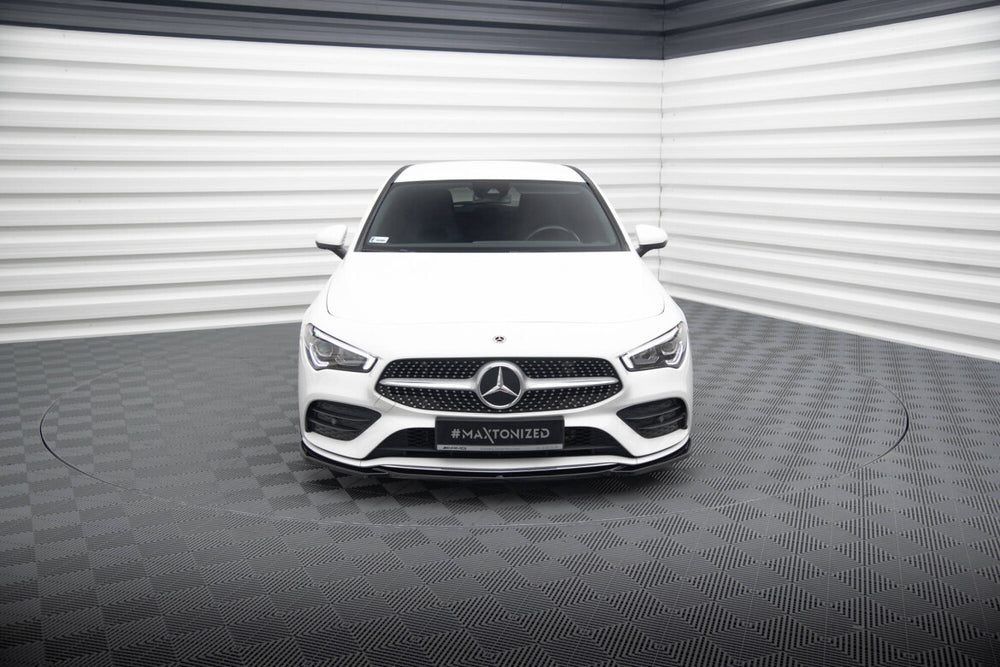 Maxton Parts - Frontlippe V.1 passend für Mercedes CLA A35 AMG / AMG-Line C118 schwarz Hochglanz