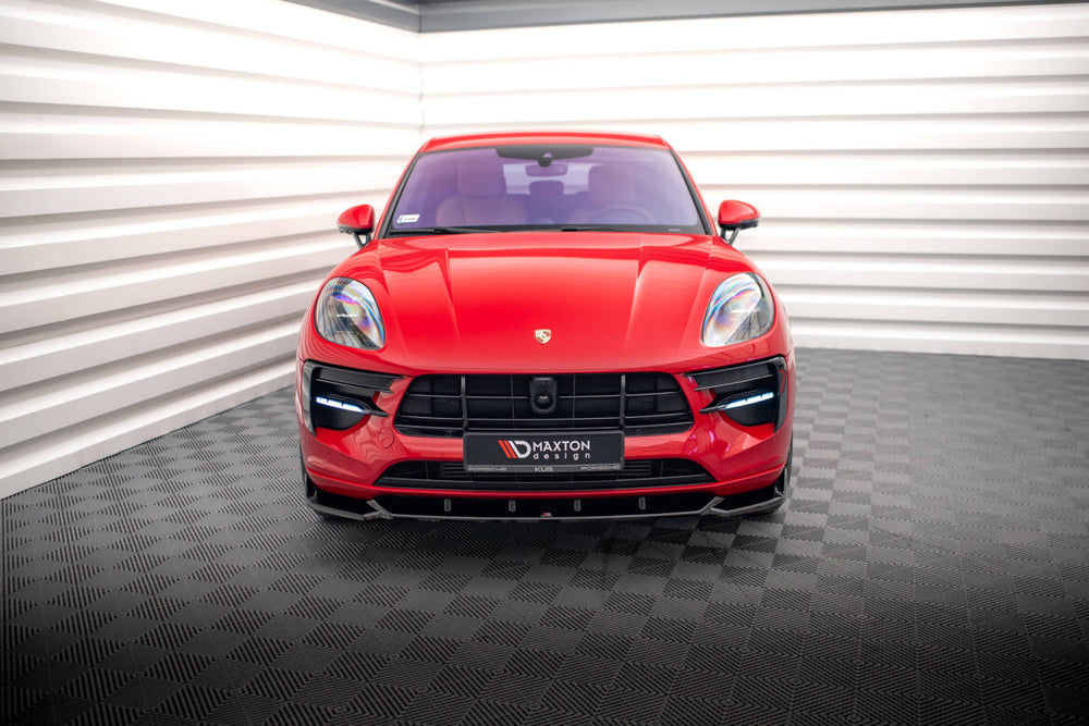 Maxton Parts - Frontlippe V.1 passend für Porsche Macan GTS / Sport Design Mk1 FL schwarz Hochglanz