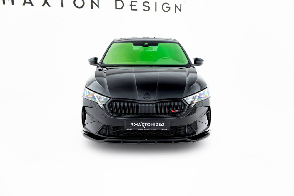 Maxton Parts - Frontlippe V.1 passend für Skoda Octavia RS Liftback / Combi Mk4 FL schwarz Hochglanz