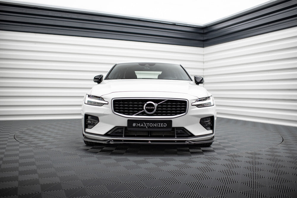 Maxton Parts - Frontlippe V.1 passend für Volvo S60/V60 R-Design Mk3 schwarz Hochglanz