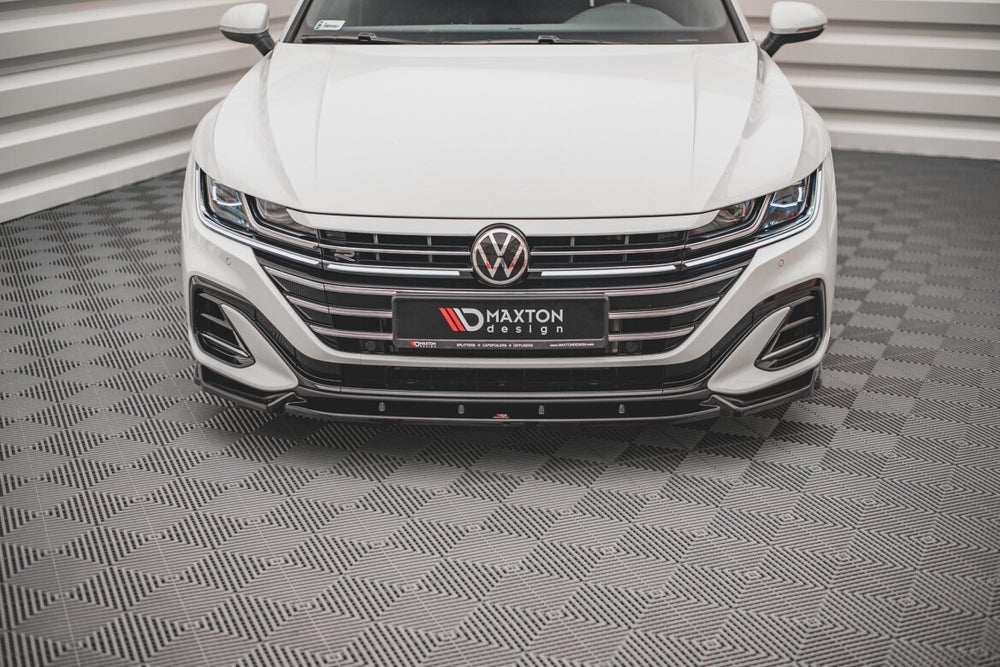 Maxton Parts - Frontlippe V.1 passend für VW Arteon R-Line Limousine / Shooting Brake Mk1 FL schwarz Hochglanz