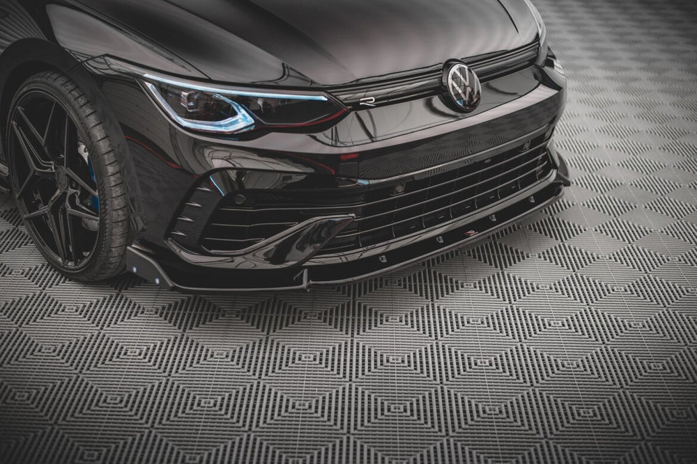 Maxton Parts - Frontlippe V.2 + Flaps passend für VW Golf R Hatchback / Variant Mk8