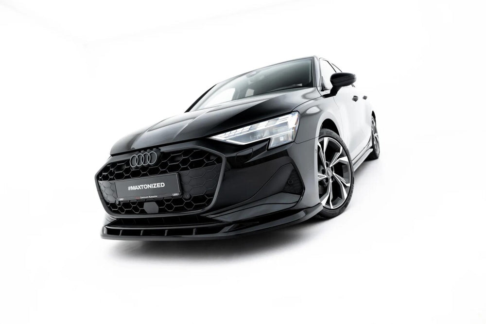 Maxton Parts - Frontlippe V.2 passend für Audi A3 Limousine 8Y Facelift schwarz Hochglanz