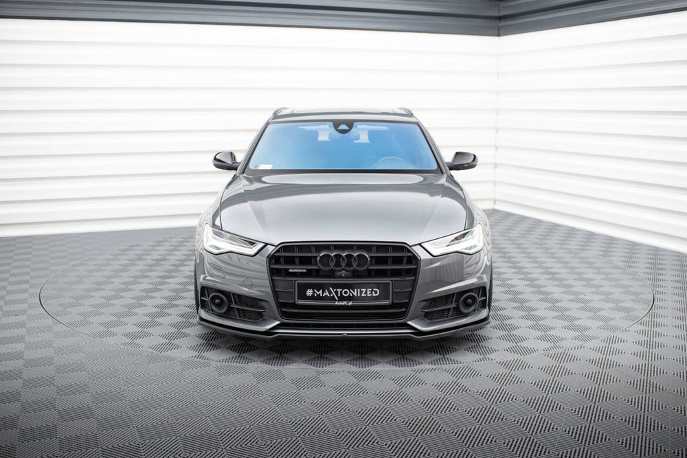 Maxton Parts - Frontlippe V.2 passend für Audi A6 / A6 C7 S-line/ S6 C7 FL schwarz Hochglanz
