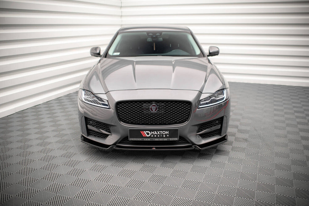Maxton Parts - Frontlippe V.2 passend für Jaguar XF R-Sport Mk2 schwarz Hochglanz