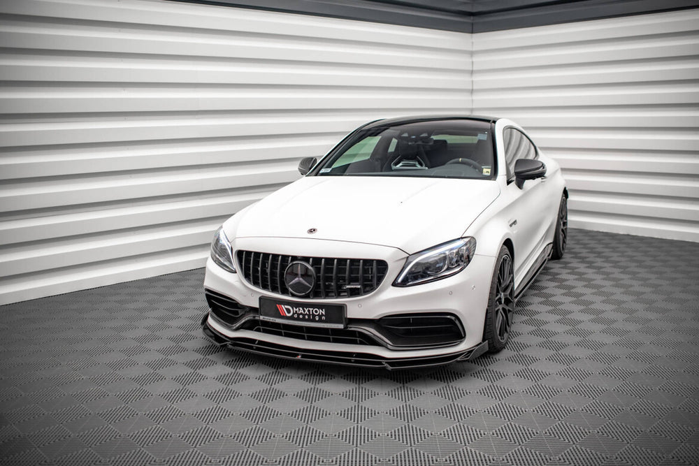 Maxton Parts - Frontlippe V.2 passend für Mercedes-AMG C63 Coupe AMG Aero Pack C205 FL schwarz Hochglanz