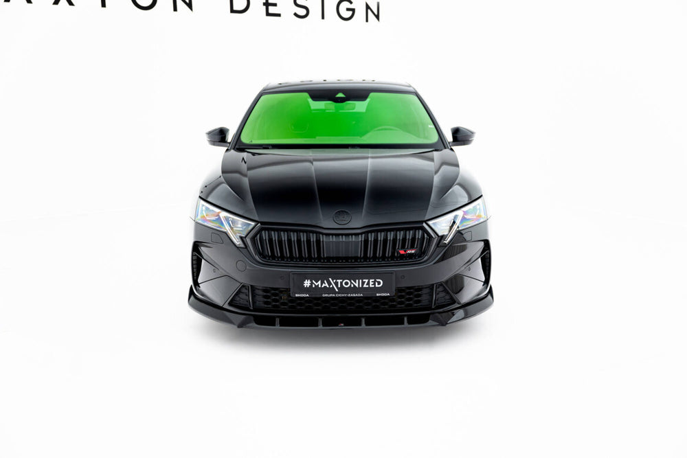 Maxton Parts - Frontlippe V.2 passend für Skoda Octavia RS Liftback / Combi Mk4 FL schwarz Hochglanz
