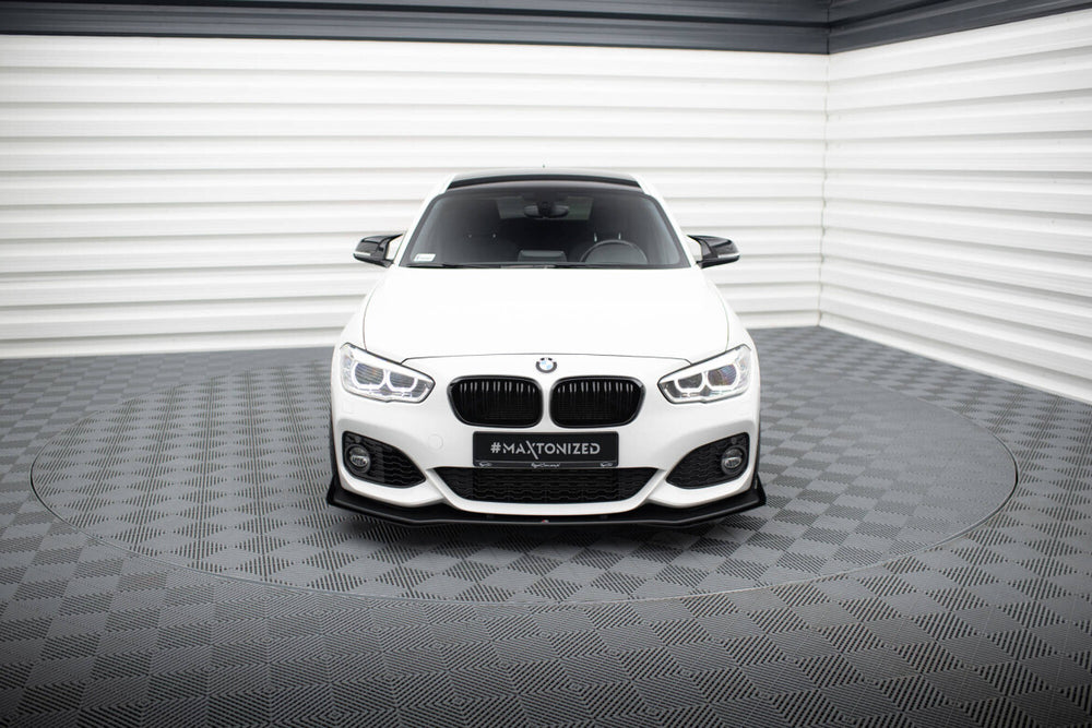 Maxton Parts - Frontlippe V.3 + Flaps passend für BMW 1er F20 M-Paket FL / M140i schwarz Hochglanz