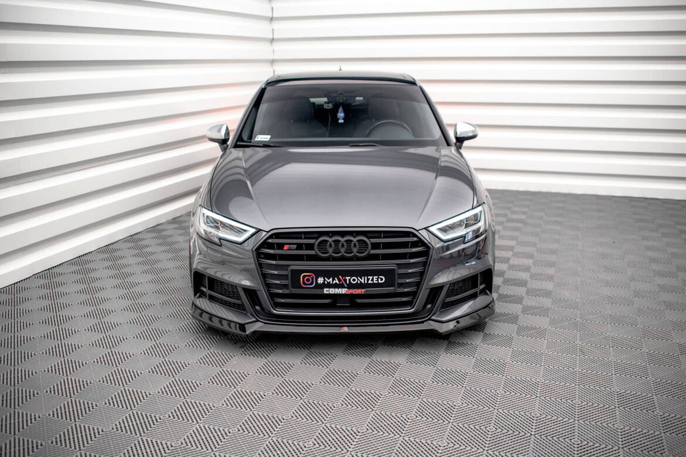Maxton Parts - Frontlippe V.3 passend für Audi S3 / A3 S-Line Sportback 8V FL schwarz Hochglanz