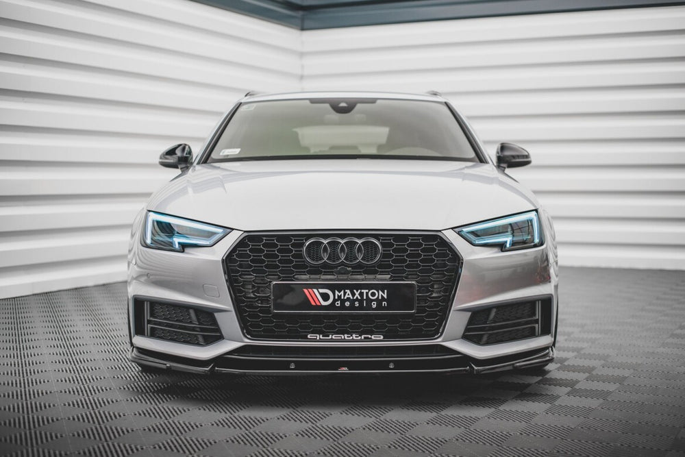 Maxton Parts - Frontlippe V.3 passend für Audi S4 / A4 S-Line B9 schwarz Hochglanz