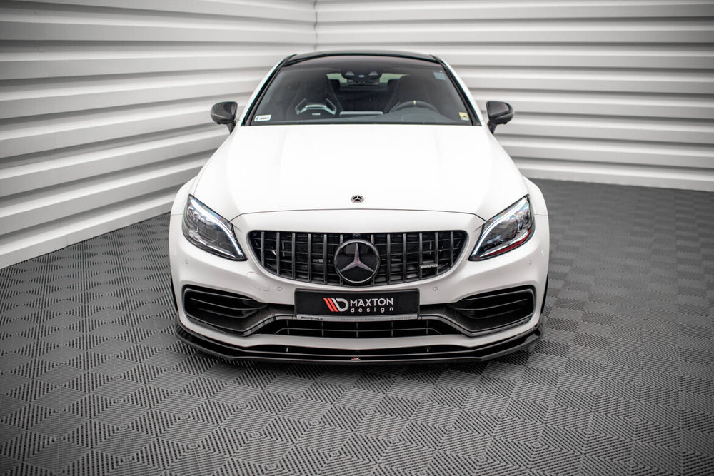 Maxton Parts - Frontlippe V.3 passend für Mercedes-AMG C63 Coupe AMG Aero Pack C205 FL schwarz Hochglanz