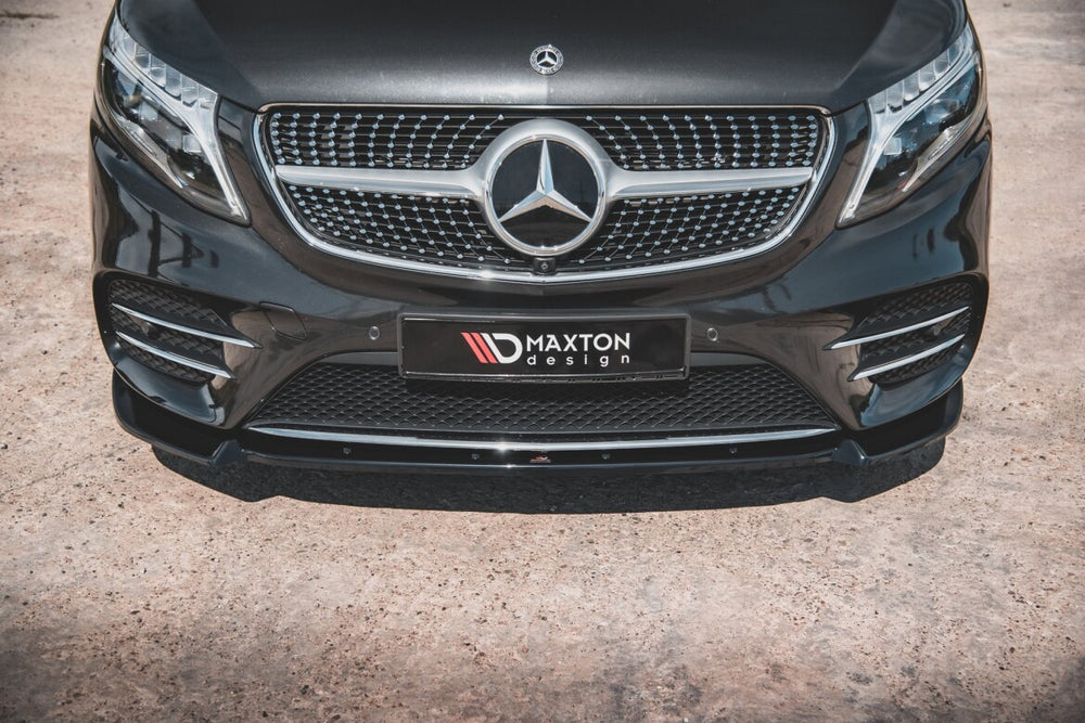 Maxton Parts - Frontlippe V.3 passend für Mercedes V-Klasse AMG-Line W447 schwarz Hochglanz