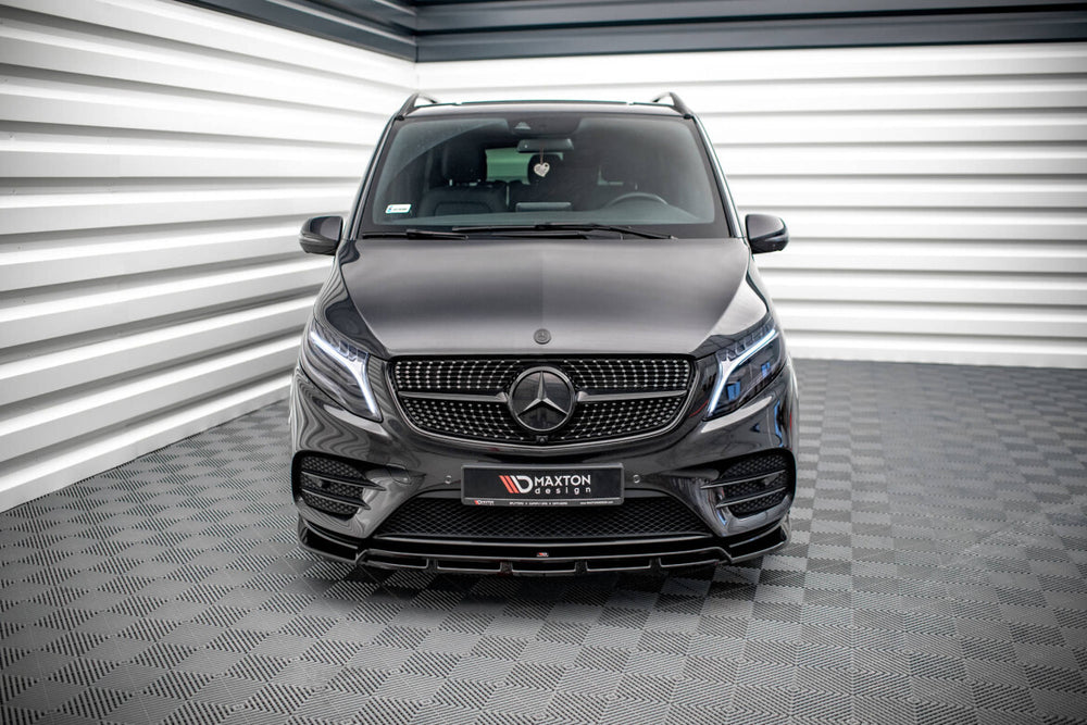 Maxton Parts - Frontlippe V.5 passend für Mercedes V-Klasse AMG-Line W447 schwarz Hochglanz
