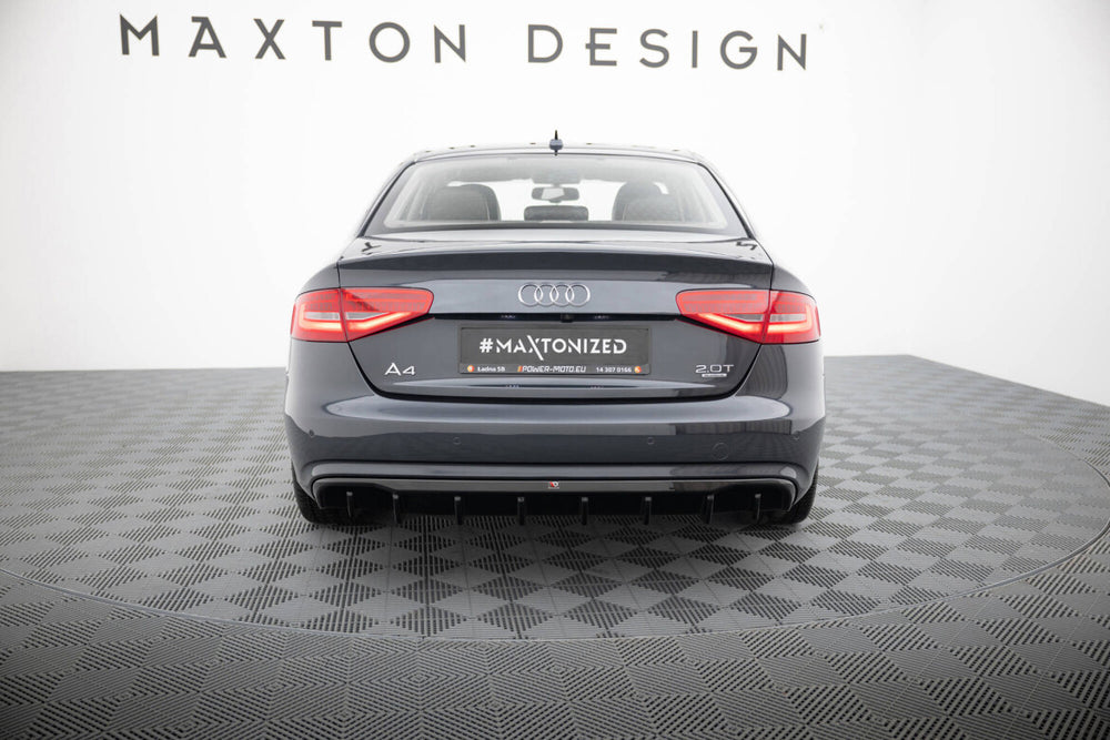 Maxton Parts - Heckansatz Diffusor passend für Audi A4 B8 FL (Version ohne Auspuff) schwarz Hochglanz
