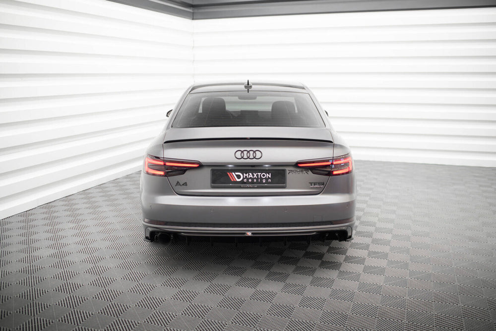 Maxton Parts - Heckansatz Diffusor passend für Audi A4 S-line B9 (Einzelauspuff li.) schwarz Hochglanz