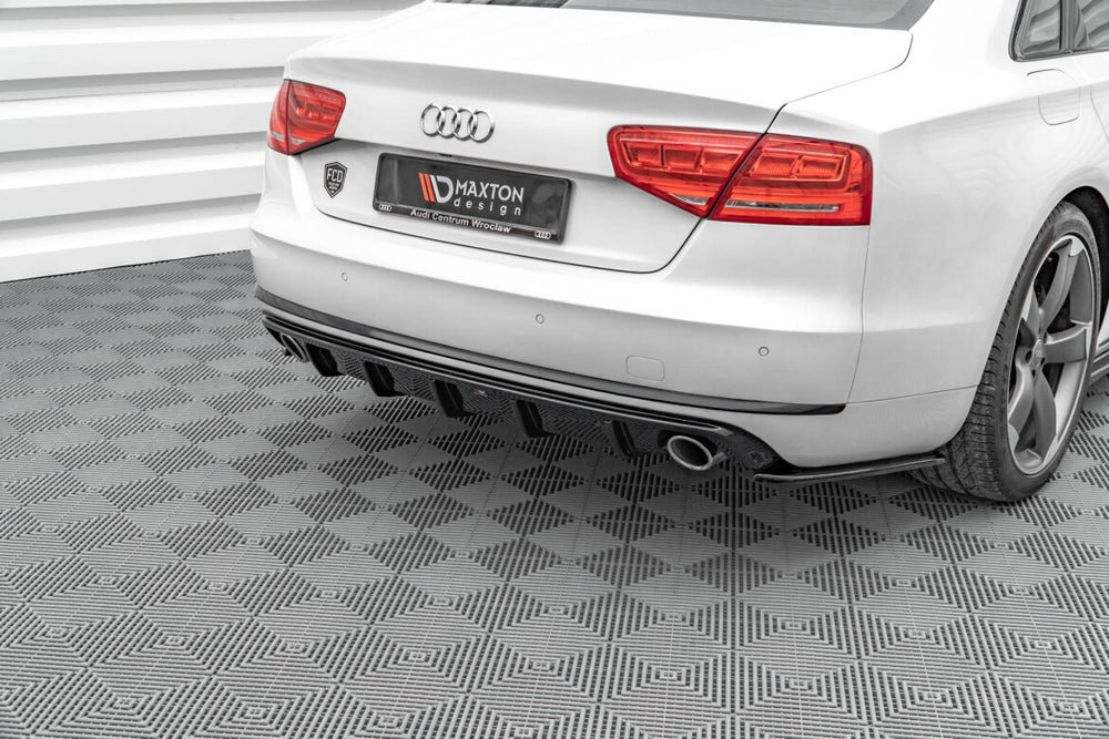 Maxton Parts - Heckansatz Diffusor passend für Audi A8 D4 schwarz Hochglanz