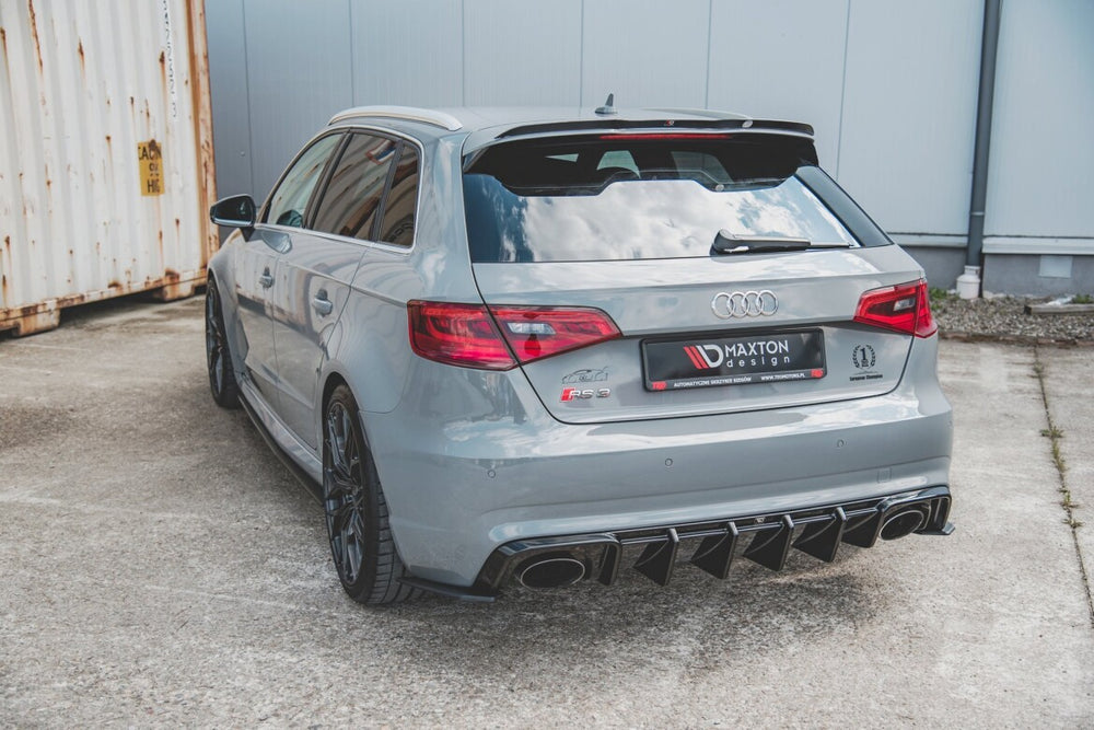Maxton Parts - Heckansatz Diffusor passend für Audi RS3 8V Sportback schwarz Hochglanz