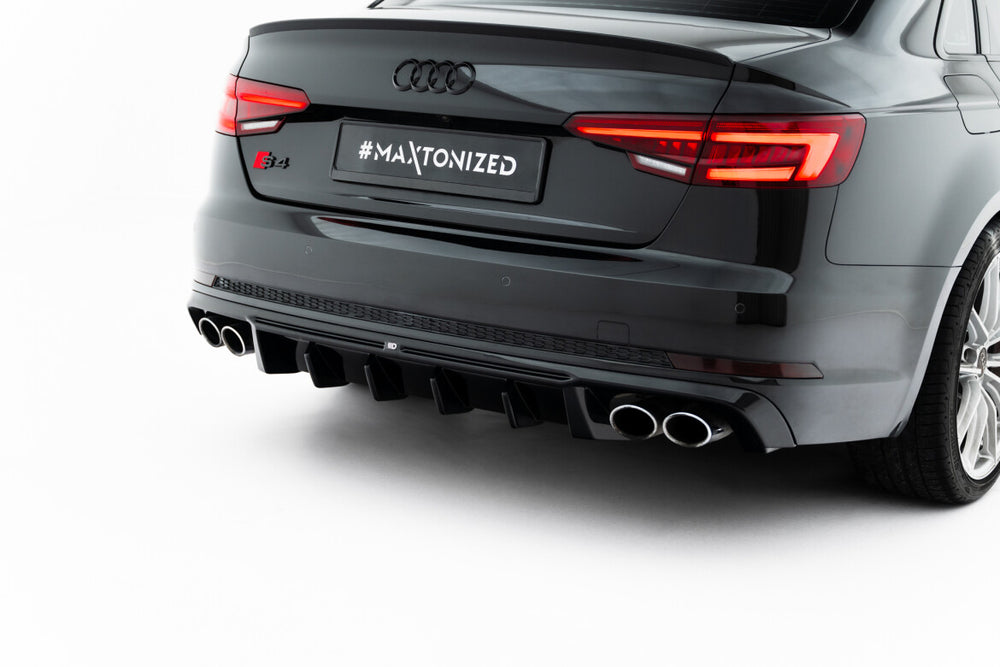 Maxton Parts - Heckansatz Diffusor passend für Audi S4 Limousine / Avant B9 schwarz Hochglanz