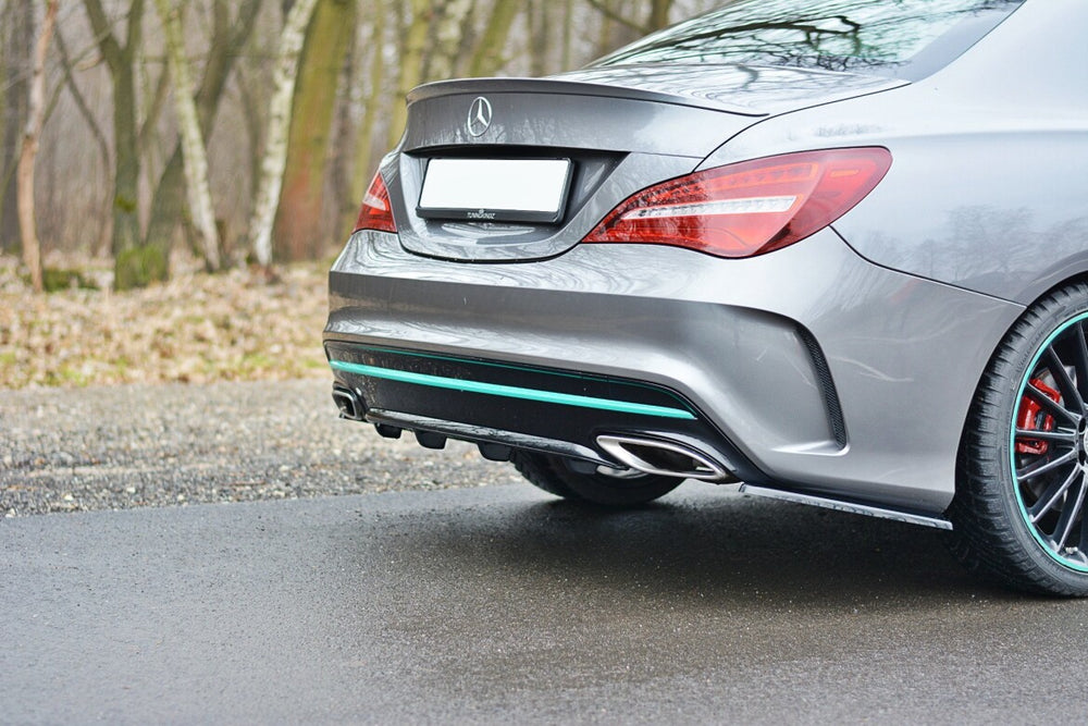 Maxton Parts - Heckansatz Diffusor passend für Mercedes CLA C117 AMG-LINE FL schwarz Hochglanz