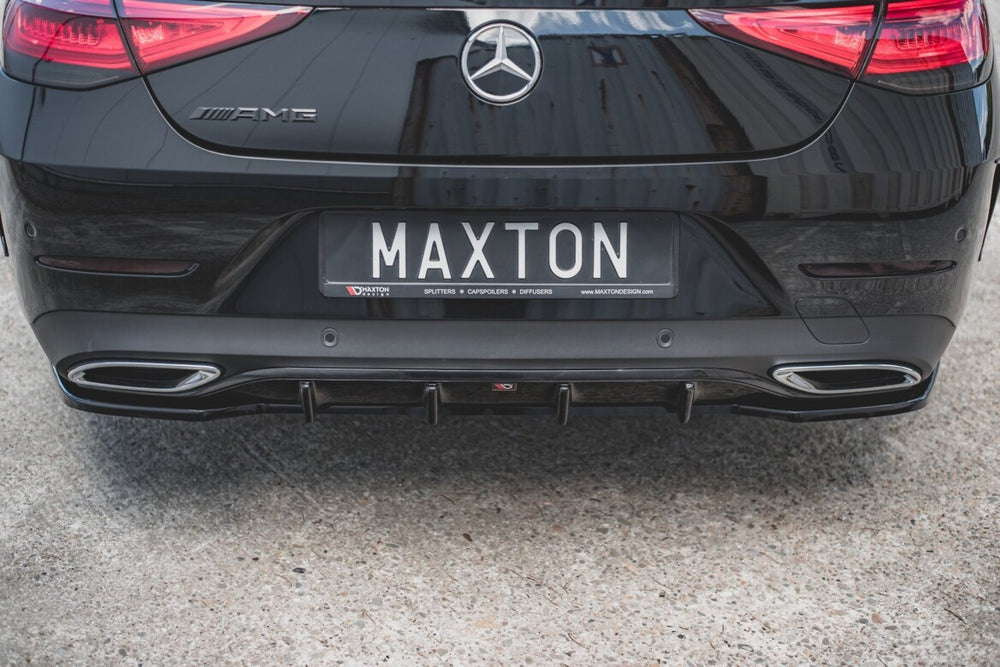Maxton Parts - Heckansatz Diffusor passend für Mercedes CLS AMG-Line C257 schwarz Hochglanz