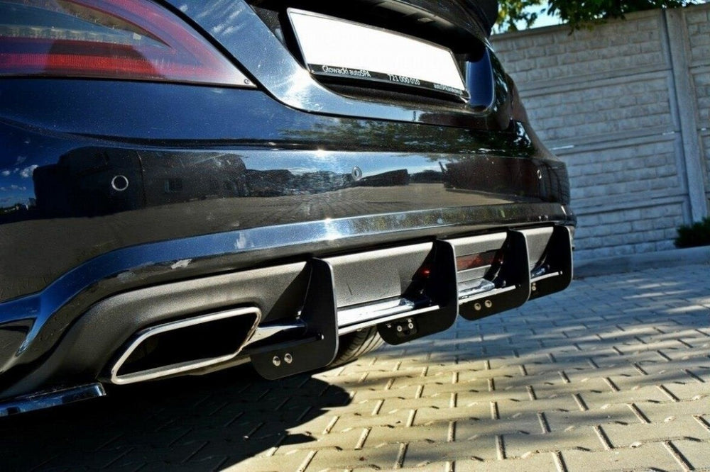 Maxton Parts - Heckansatz Diffusor passend für Mercedes CLS C218 AMG LINE schwarz matt