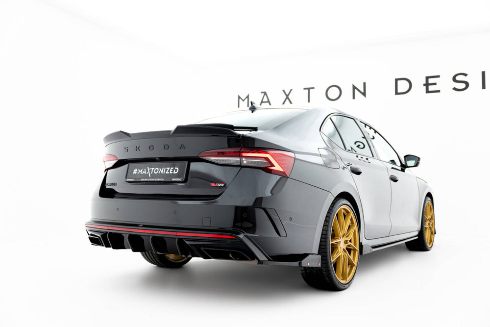 Maxton Parts - Heckansatz Diffusor passend für Skoda Octavia RS Liftback / Combi Mk4 FL schwarz Hochglanz