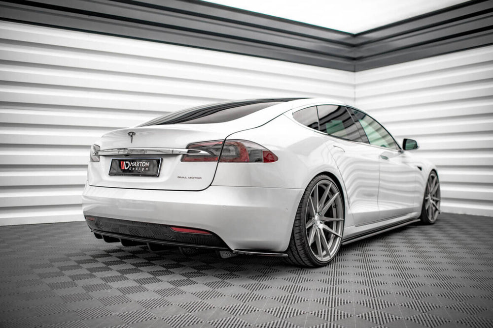 Maxton Parts - Heckansatz Diffusor passend für Tesla Model S FL schwarz Hochglanz