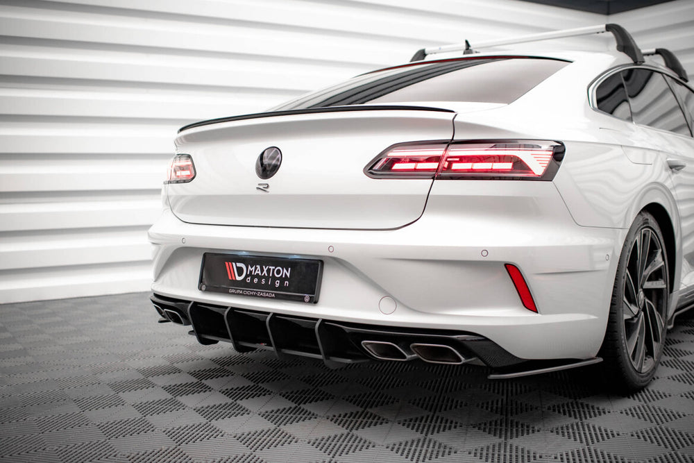 Maxton Parts - Heckansatz Diffusor passend für VW Arteon R Limousine / Shooting Brake Mk1 Faceift schwarz matt