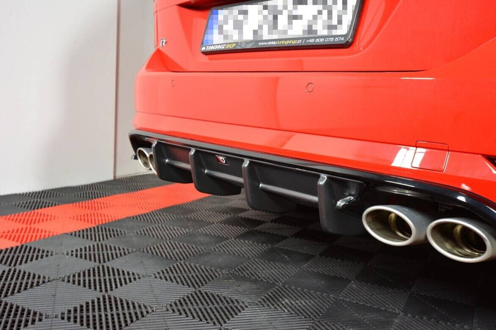Maxton Parts - Heckansatz Diffusor passend für VW Golf R Variant Mk7 FL schwarz Hochglanz