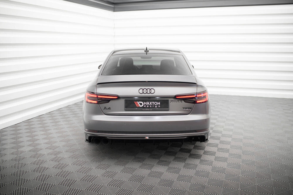 Maxton Parts - Heckansatz Diffusor V.1 passend für Audi A4 S-line B9 (Doppelauspuff li.) schwarz Hochglanz
