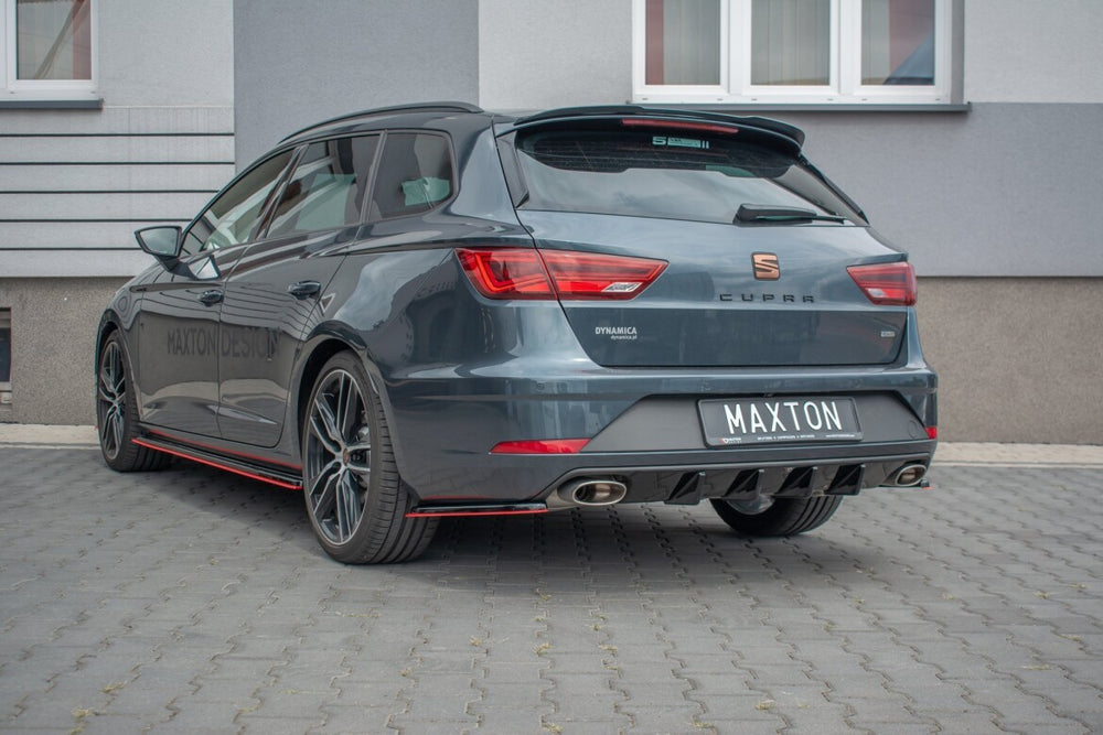 Maxton Parts - Heckansatz Diffusor V.1 passend für Seat Leon CUPRA Mk3 FL Sportstourer schwarz Hochglanz