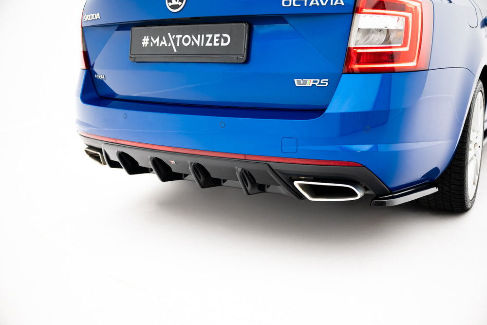 Maxton Parts - Heckansatz Diffusor V.1 passend für Skoda Octavia RS Mk3 / Mk3 FL Hatchback / Kombi schwarz Hochglanz
