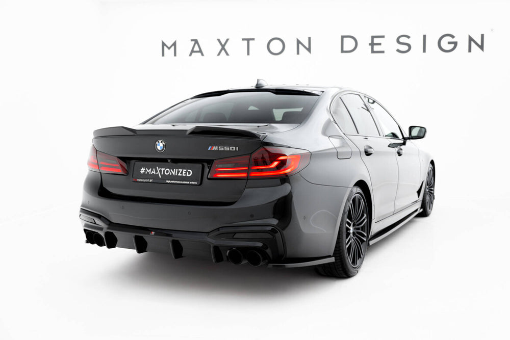 Maxton Parts - Heckscheiben Spoiler passend für BMW M550i / 5 M-Paket Limousine G30 schwarz Hochglanz