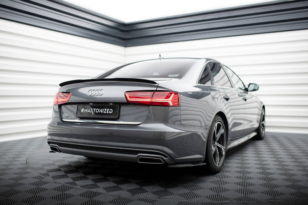 Maxton Parts - Heckspoiler Lippe passend für Audi A6 / A6 S-line / S6 Limousine C7 FL schwarz Hochglanz
