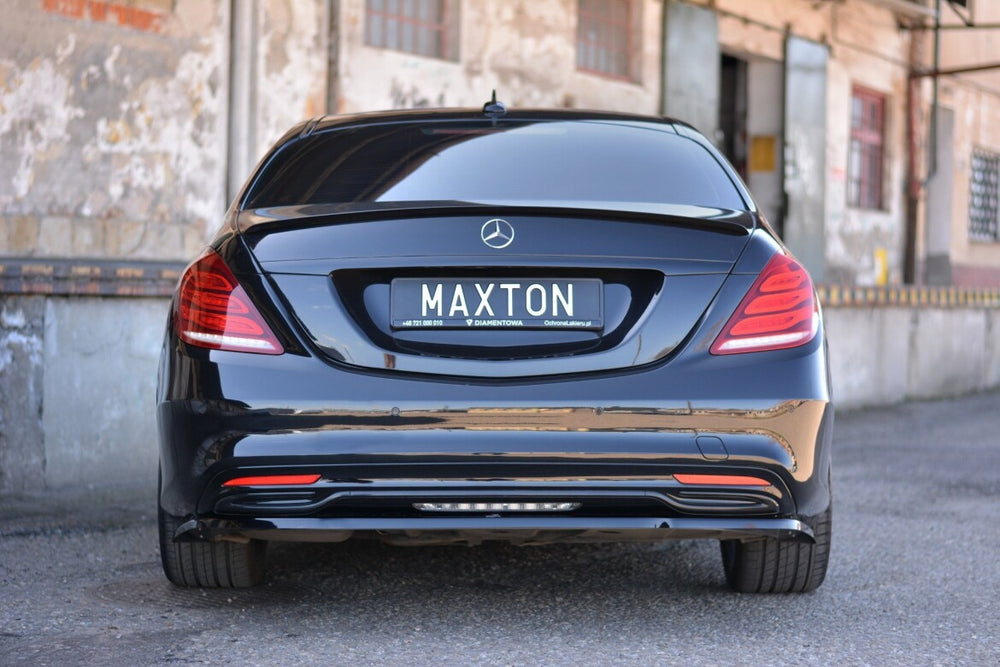 Maxton Parts - Heckspoiler Lippe passend für Mercedes S W222 / W222 FL schwarz Hochglanz